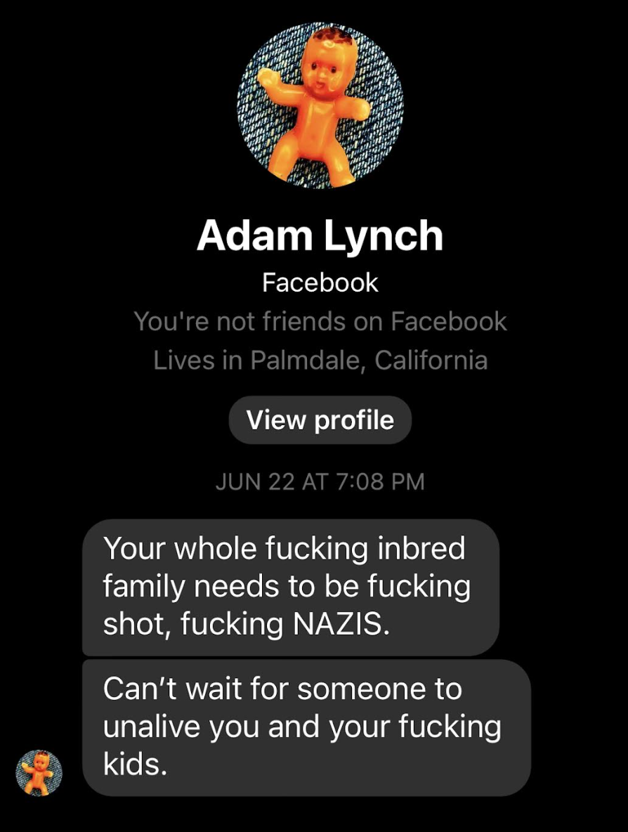 Social media message threatening Moms for Liberty co-founder